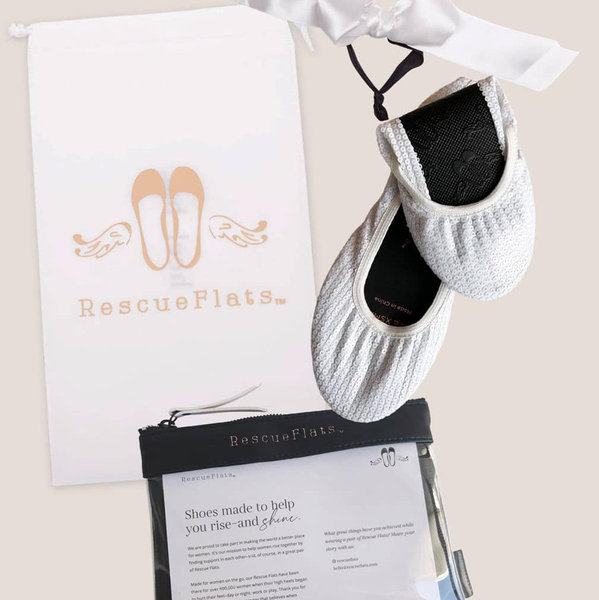 Bridal White Sequin Rescue Flats