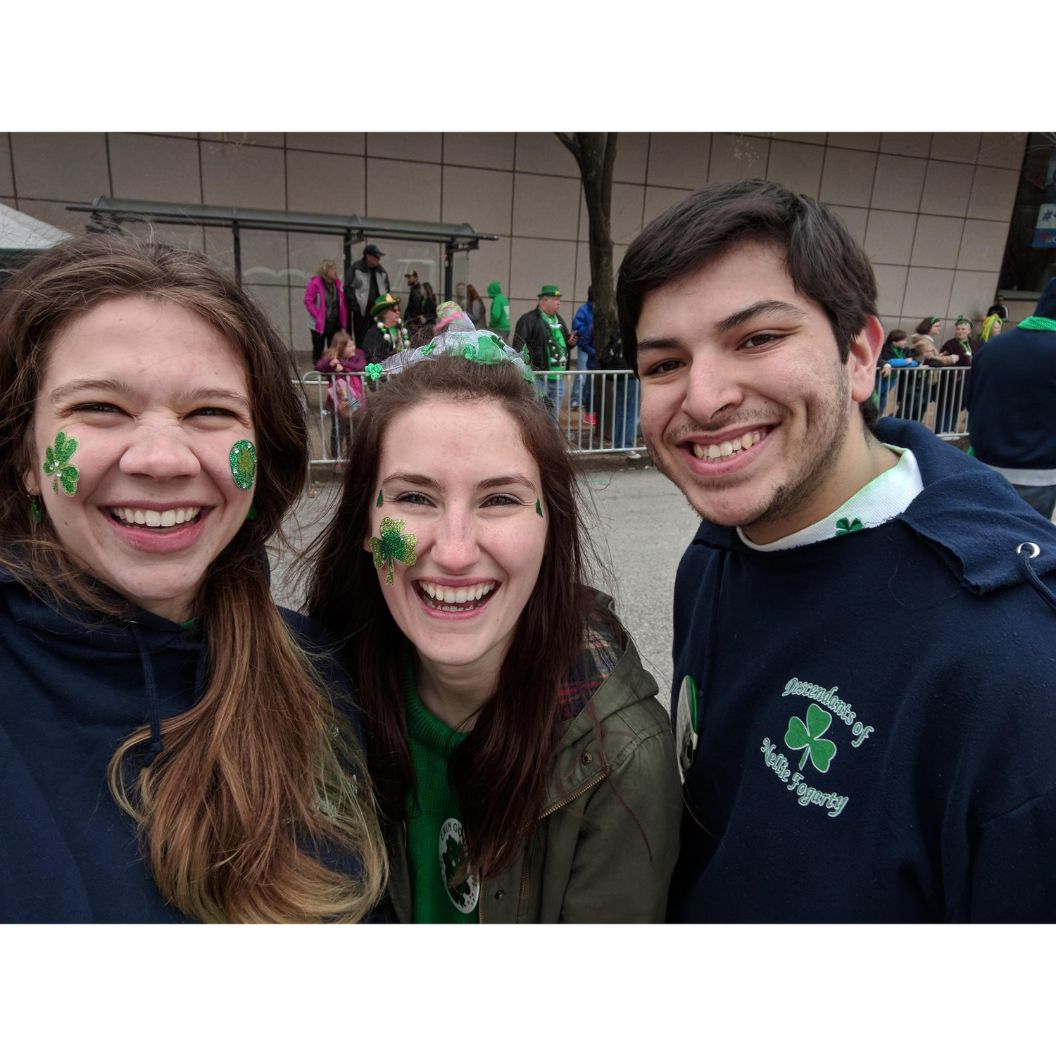 With bridesmaid Sam on St. Patrick's Day 2018