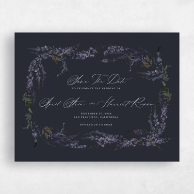 Ebony, Black Wedding Save the Date - Riga Landscape