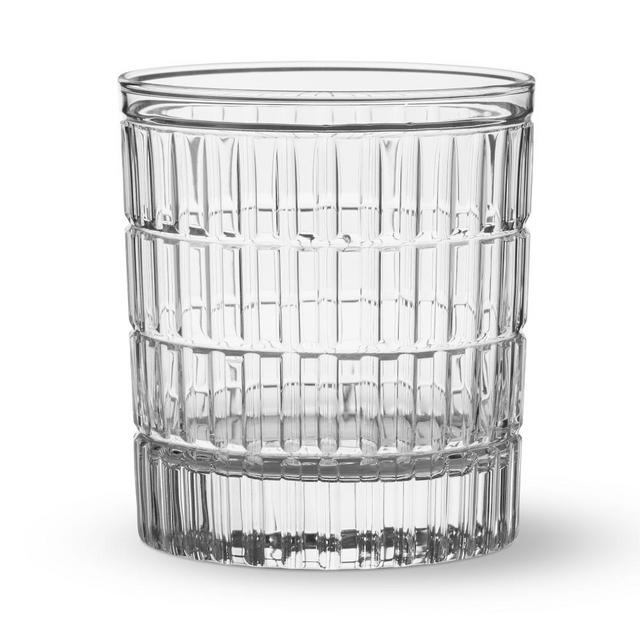 Bamboo Cut Double Old-Fashioned Glasses, Set of 4