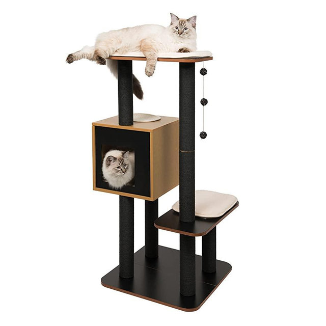Vesper Cat Tree, High Base, Black , 52046