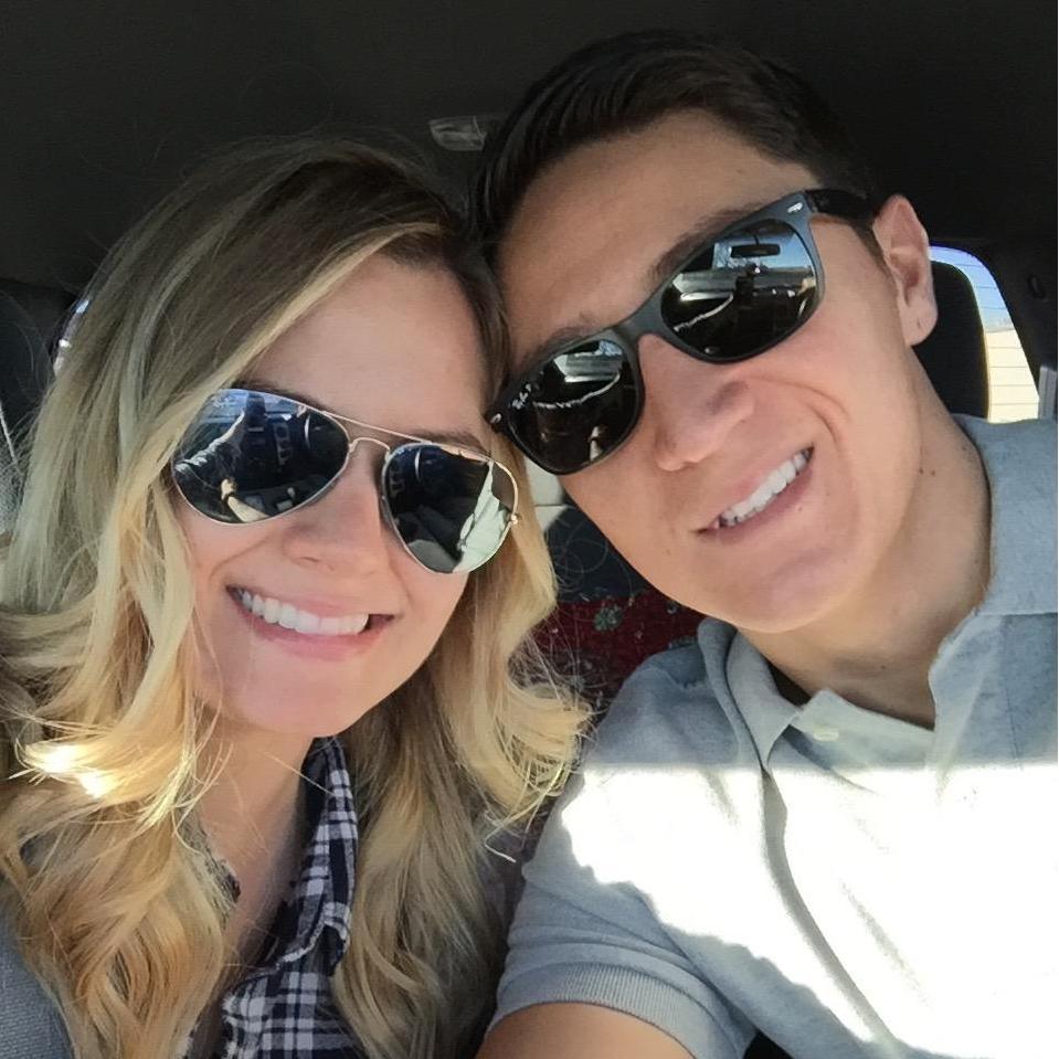 Our first pic together as a new and improved couple.