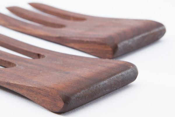 Walnut Wood Claw Salad Servers