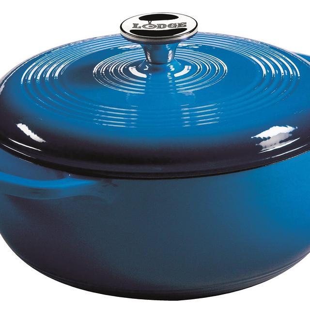 Lodge 4.5 Quart Enameled Cast Iron Dutch Oven. Blue