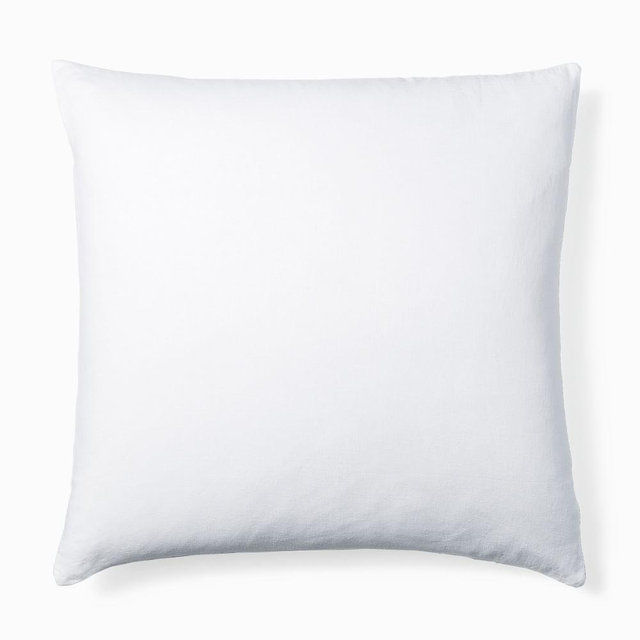 European Flax Linen Duvet, Euro Sham, White