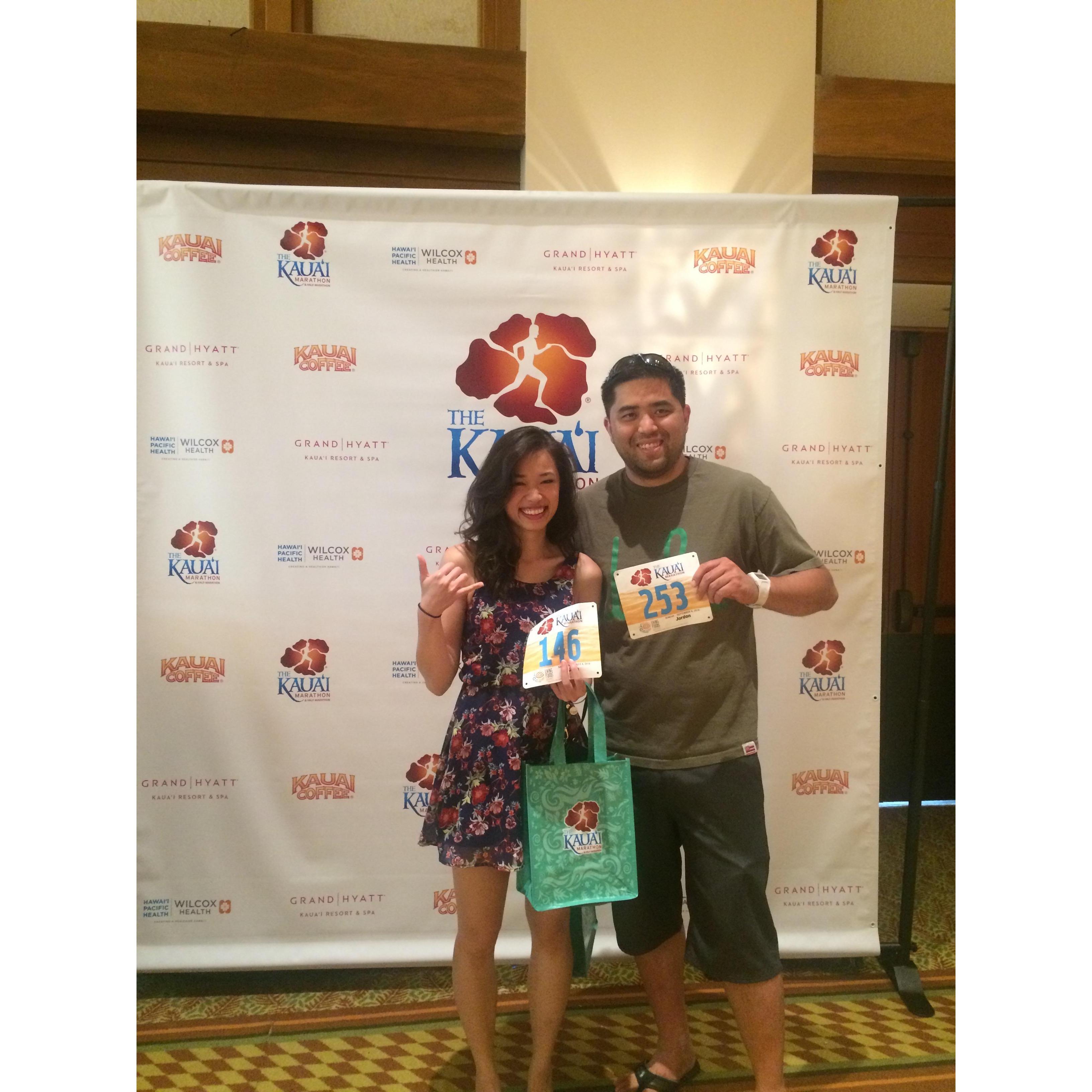 Hawaii: our second marathon together at the 2016 Kauai Marathon!