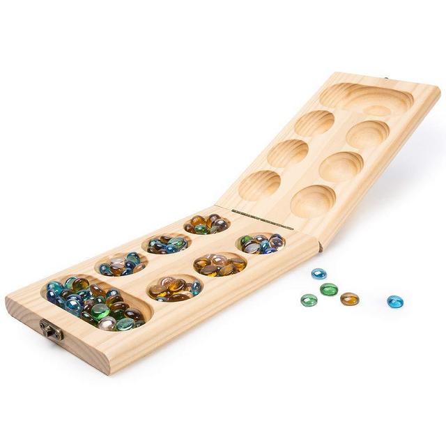Wooden Mancala Game Board