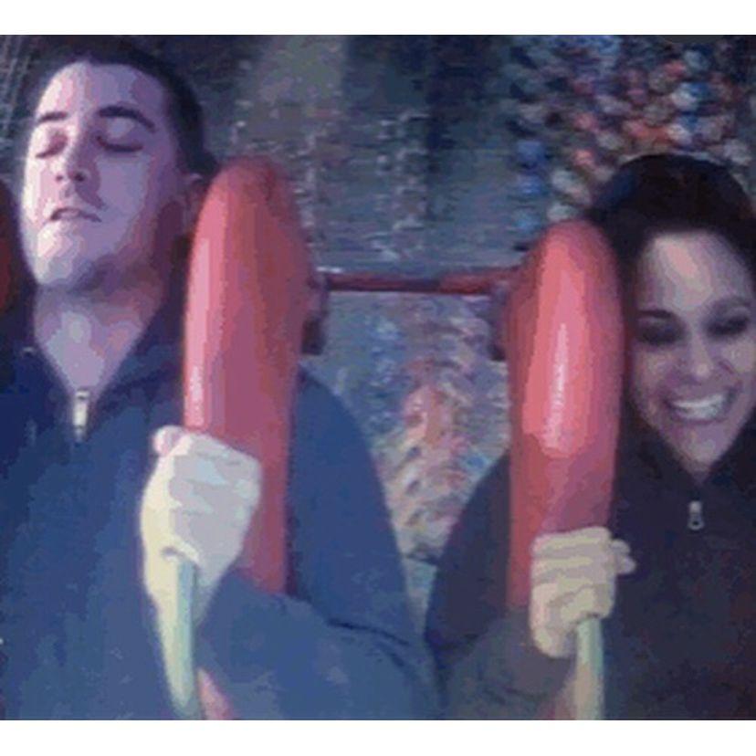 One of us enjoys rides more than the other