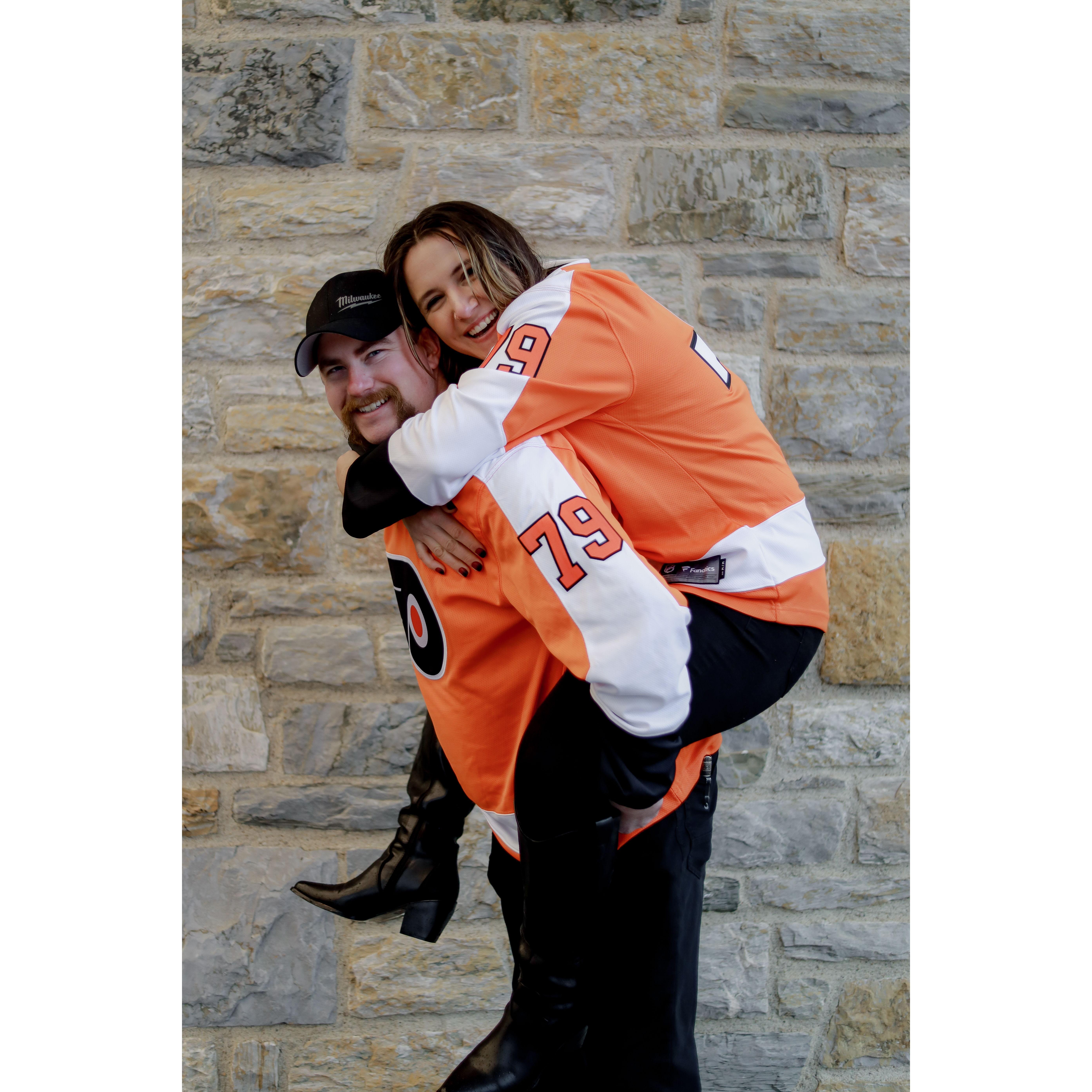 Our favorite sport to watch together is Hockey.