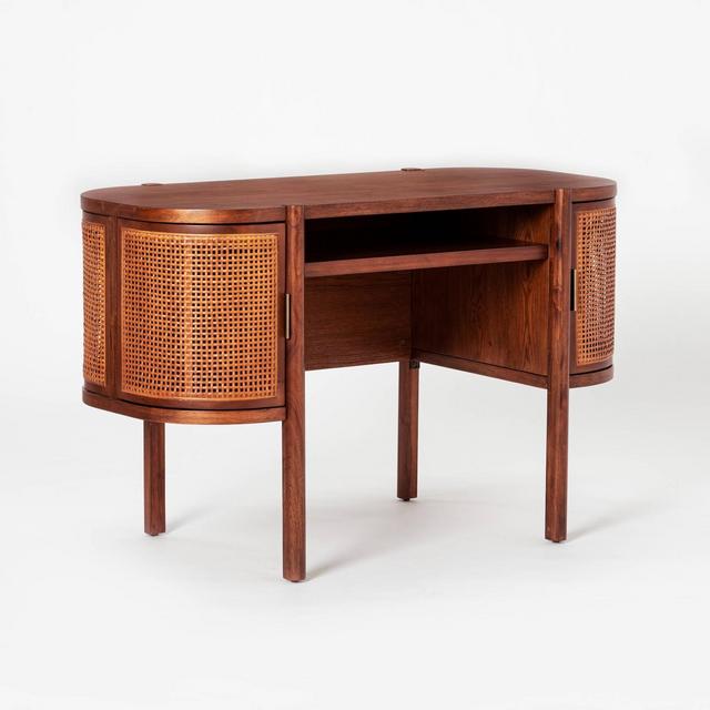 Portola Hills Caned Desk Walnut - Threshold™ designed with Studio McGee