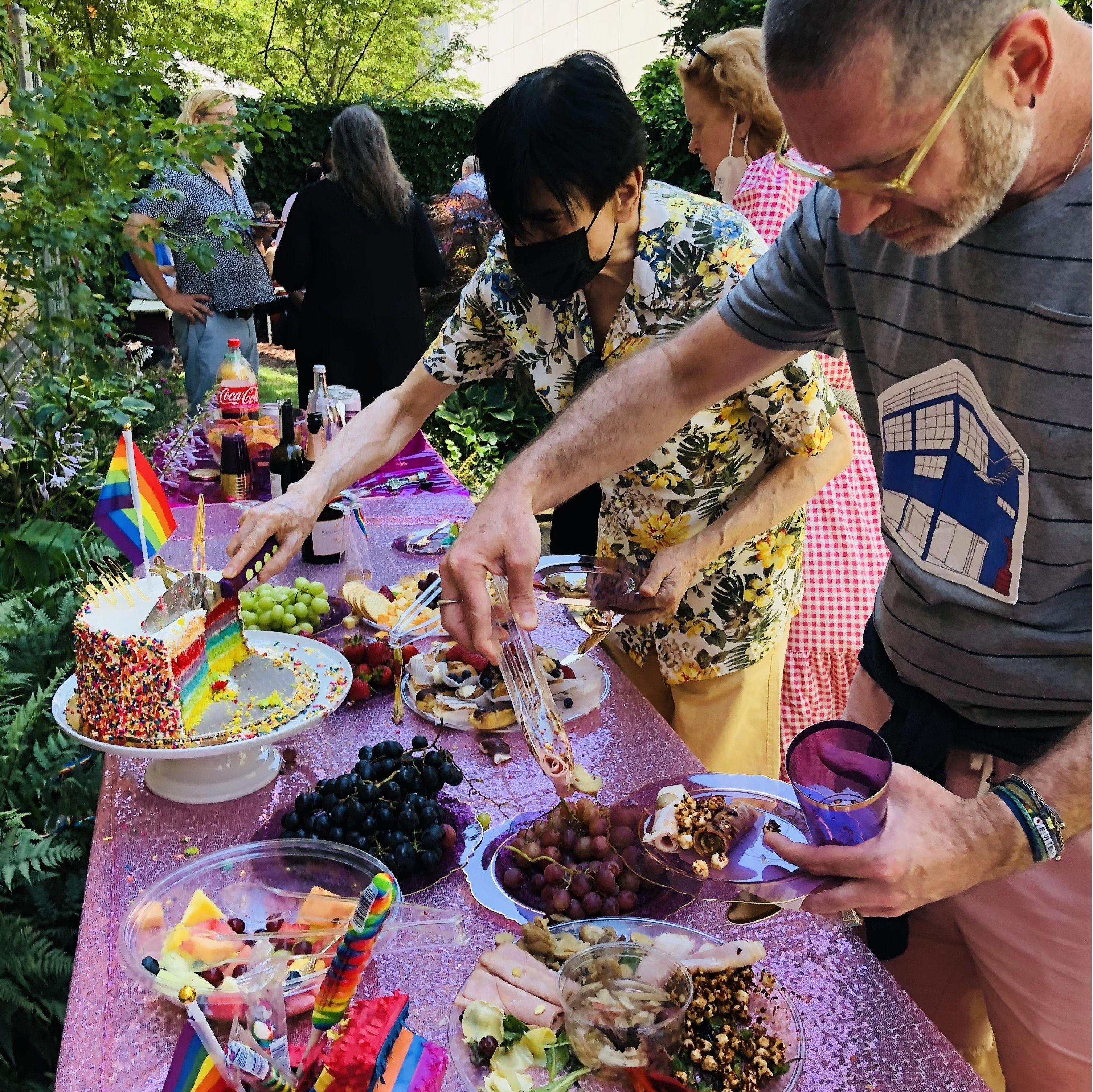 we were joined by our churchmates after the Pride Sunday service for our garden wedding reception