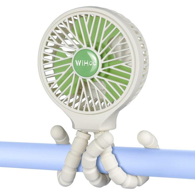 WiHoo Stroller Fan Clip On for Baby 5200mAh Battery Operated Fan Portable Fan Rechargeable Mini Handheld Car Seat Fan Small USB Desk Personal Fan for Stroller Accessories/Crib/Camping/Traveling