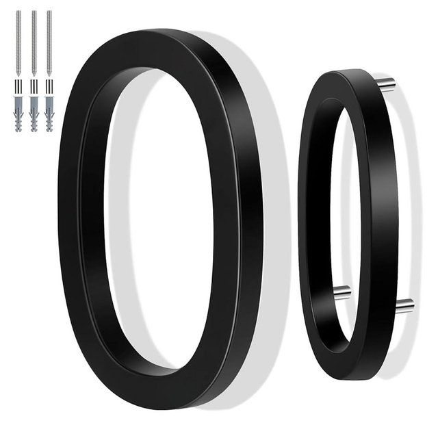 6 Inch Floating House Number Metal Modern Anti-Rust House Address Numbers for Outside with For Mailbox Yard Home Front Door Zinc Alloy Black, 911 Visibility Signage (0)