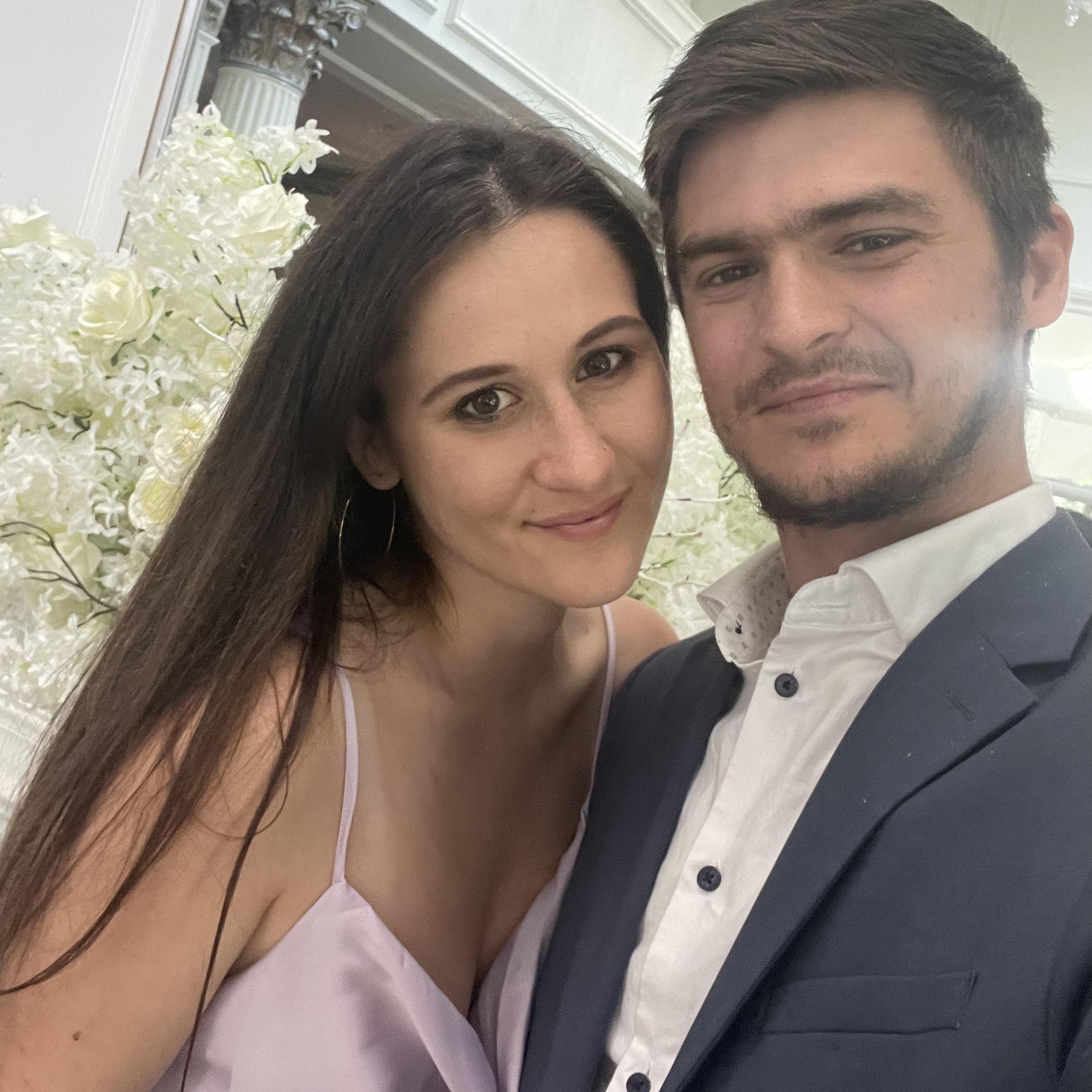 Celebrating Kayla and Scotty at their wedding!