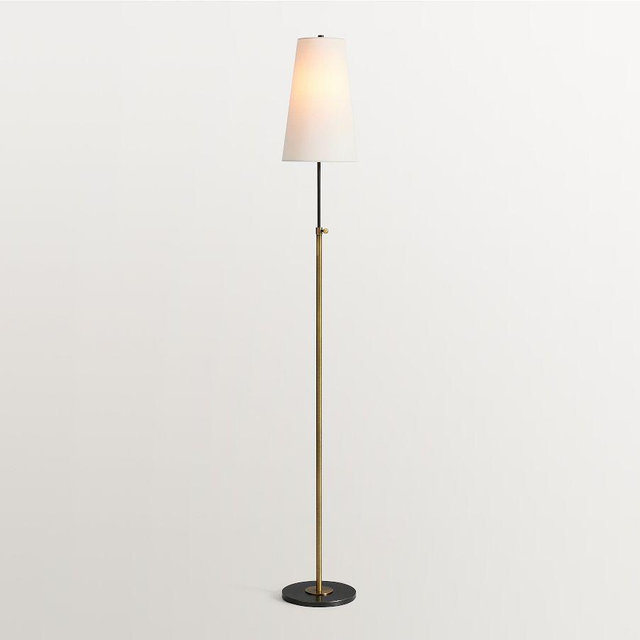 Harrison Metal Adjustable 50" Floor Lamp, Bronze & Brass