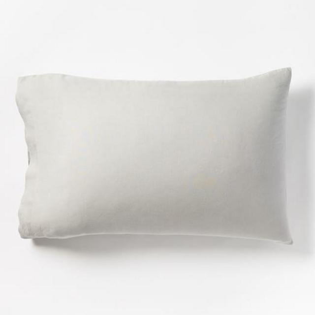Belgian Linen Standard Pillowcase, Set of 2, Platinum