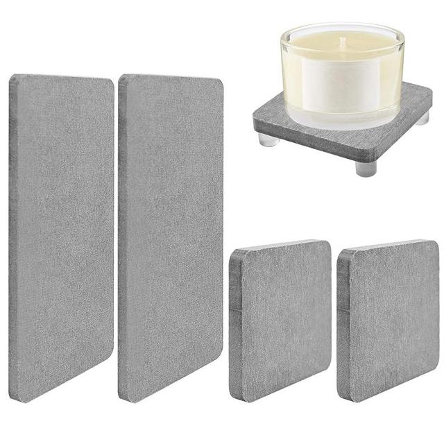 4 Pack Water Absorbent Diatomite Coasters, Instant Dry Sink Organizer Water Absorbing Stone Tray Diatomaceous Earth Soap Dish Toothbrush Holder Stone Drying Mat for Bathroom Kitchen Sink Countertop