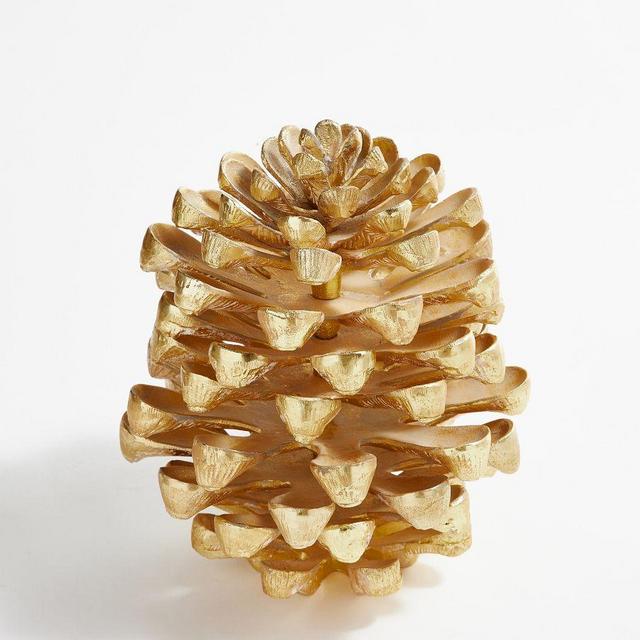 Brass Handcrafted Pinecone, Gold