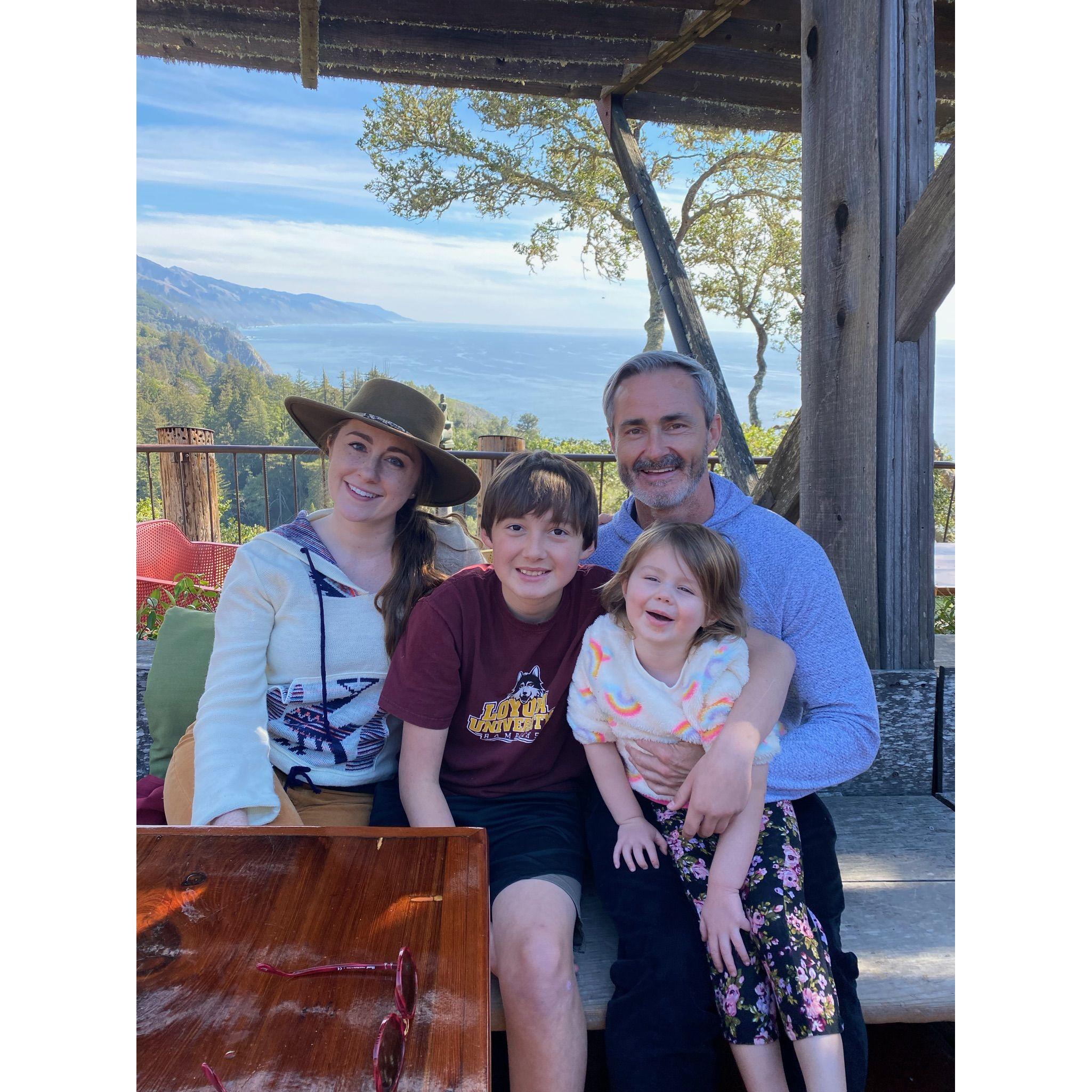 Crazy how much the kiddos have grown since this pic a couple years ago! Having lunch in Big Sur.