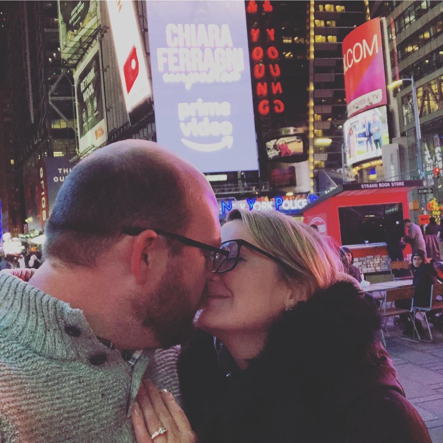 Times Square the day after we got engaged