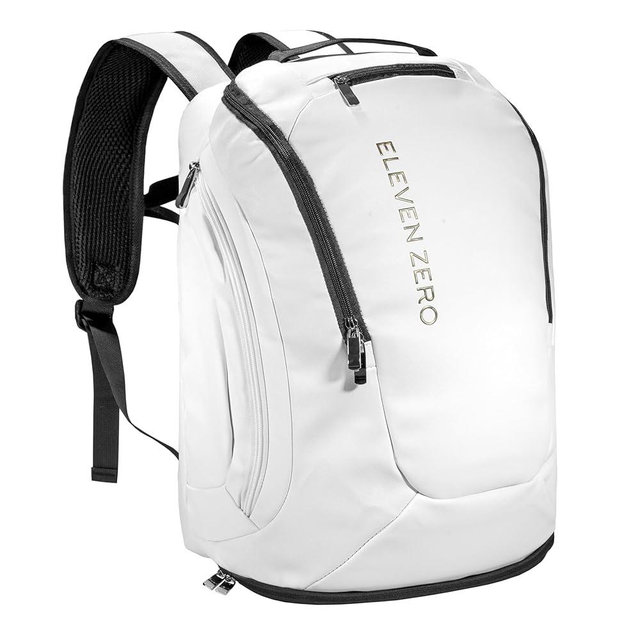Eleven Zero EZ Pickleball Backpack – Spacious Durable and Stylish Bag for Paddles Balls and Gear – Ideal for Players of All Levels (White)