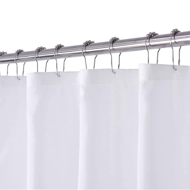 N&Y HOME White Fabric Shower Curtain or Liner, Washable, 71x72 inch Hotel Style for Bathroom