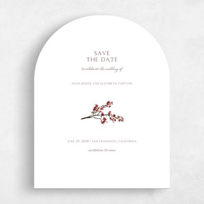 Red Arch Wedding Save the Date - Allamia Portrait