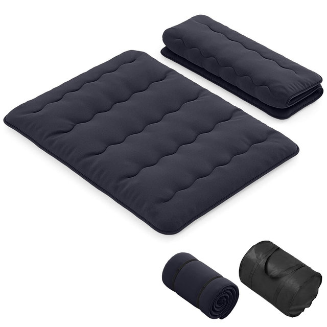 Costway Queen Futon Mattress Japanese Floor Pad Washable Cover Carry Bag Black