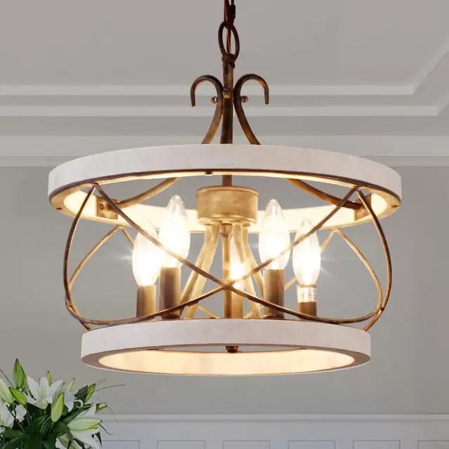 Bella Depot 5-Light Farmhouse Chandelier Adjustable Pendant Light for Kitchen Island