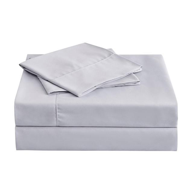 King Solid Sheet Set with SILVADUR Antimicrobial Protection Gray - Pur & Calm
