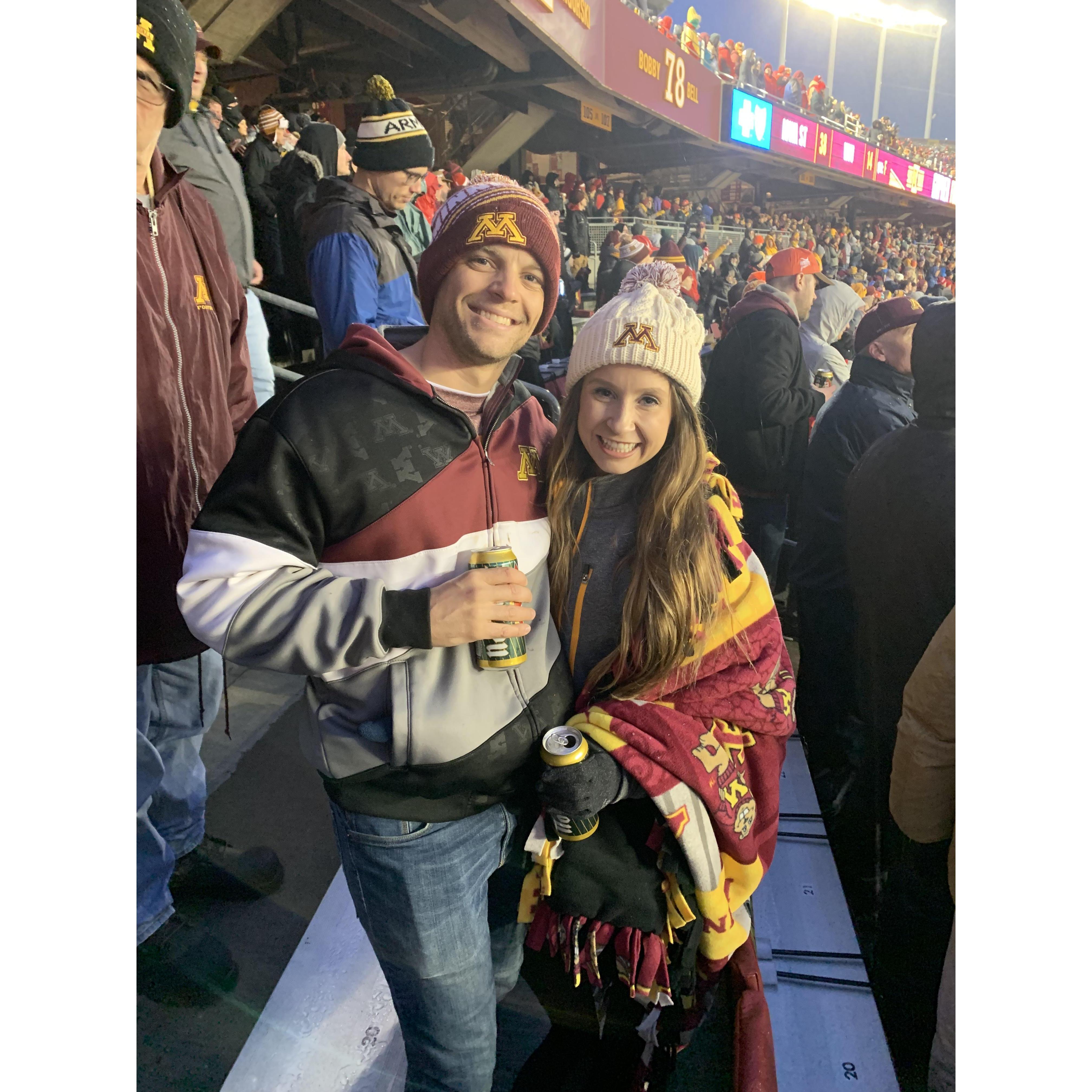 We got season tickets to the Minnesota Gopher's football season.