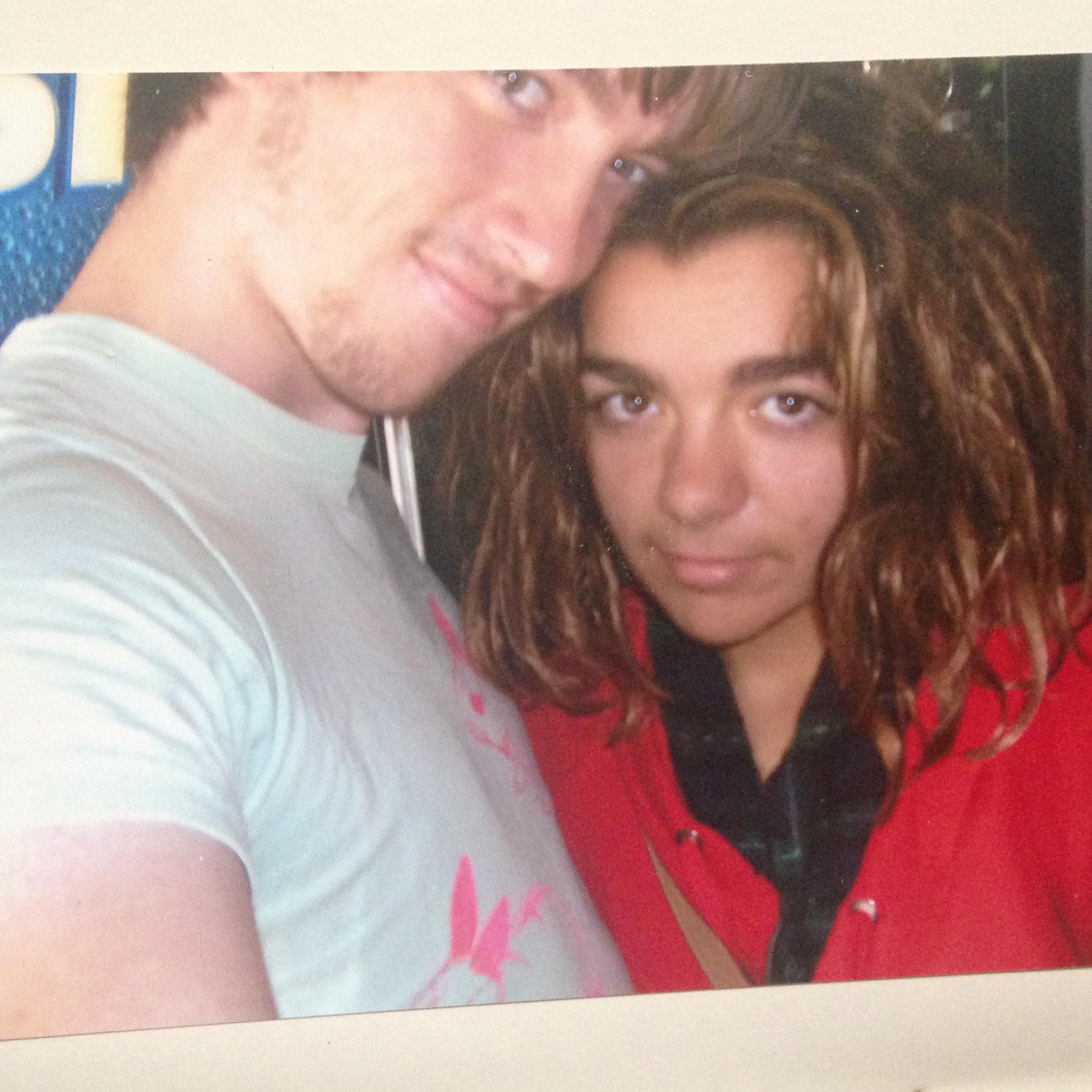 saying bye at the airport when rob left for NYU, 2007