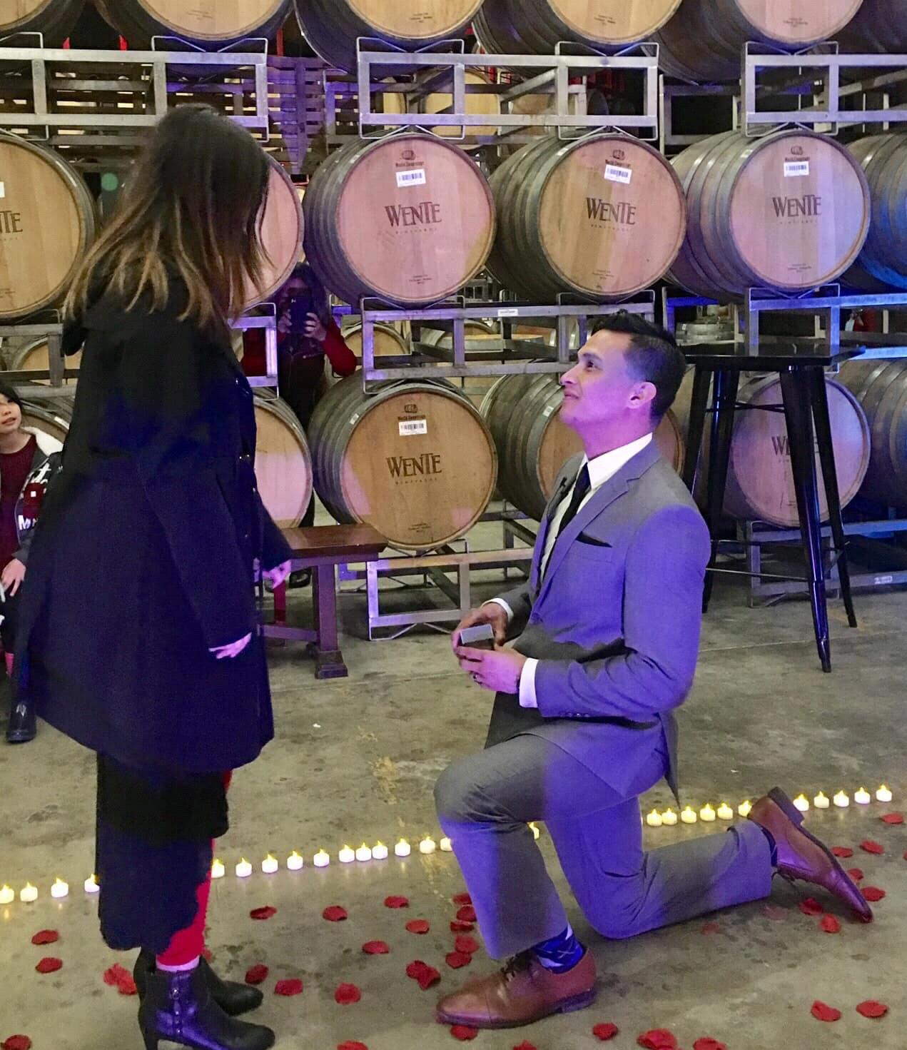 When he got on one knee right before she said YES!
