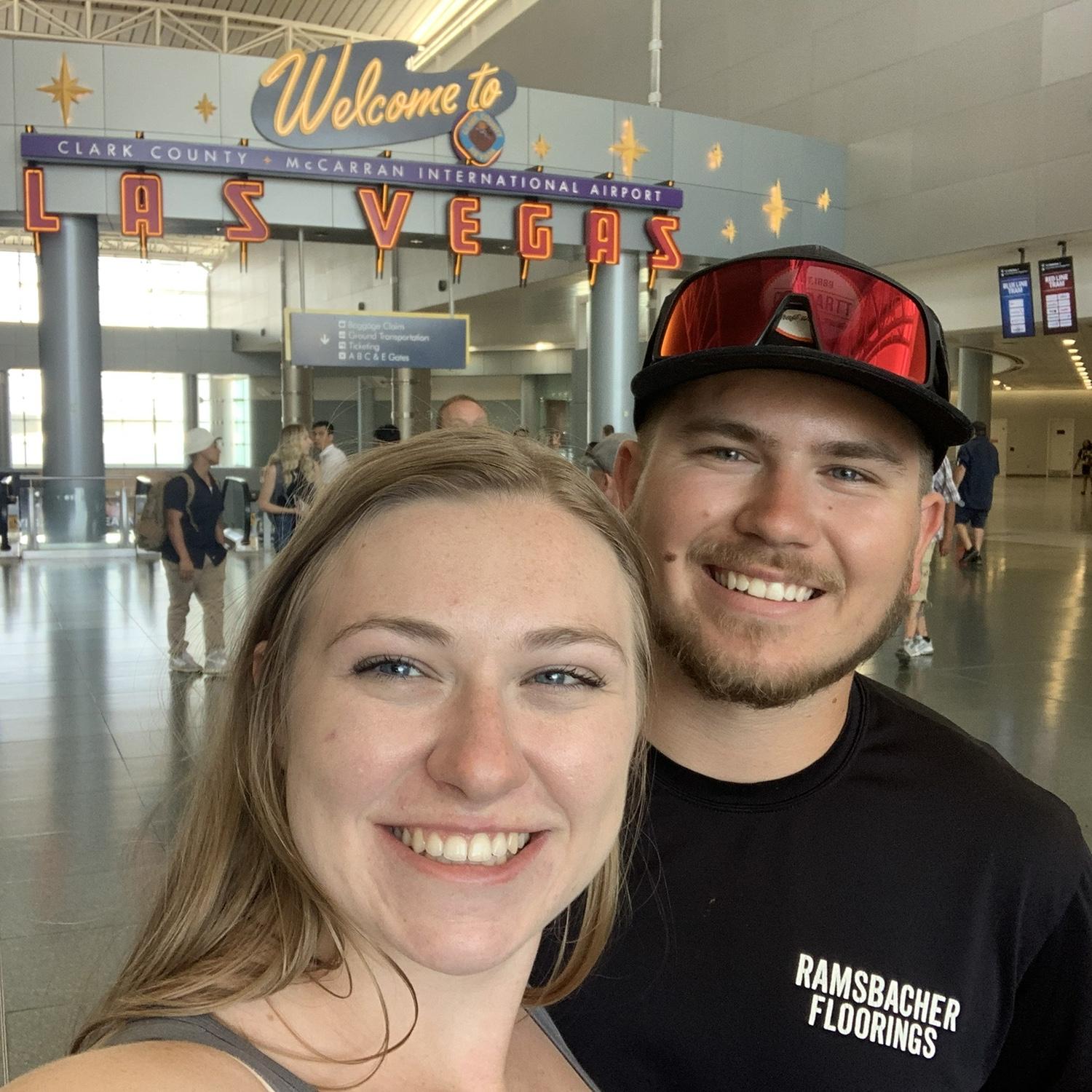 Our first trip. We secretly hopped on a plane and headed to Vegas!