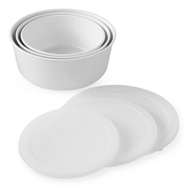 Melamine Food Storage Containers, Set Of 3, White