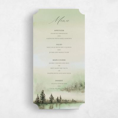 Green Ticket Wedding Menu - Colt