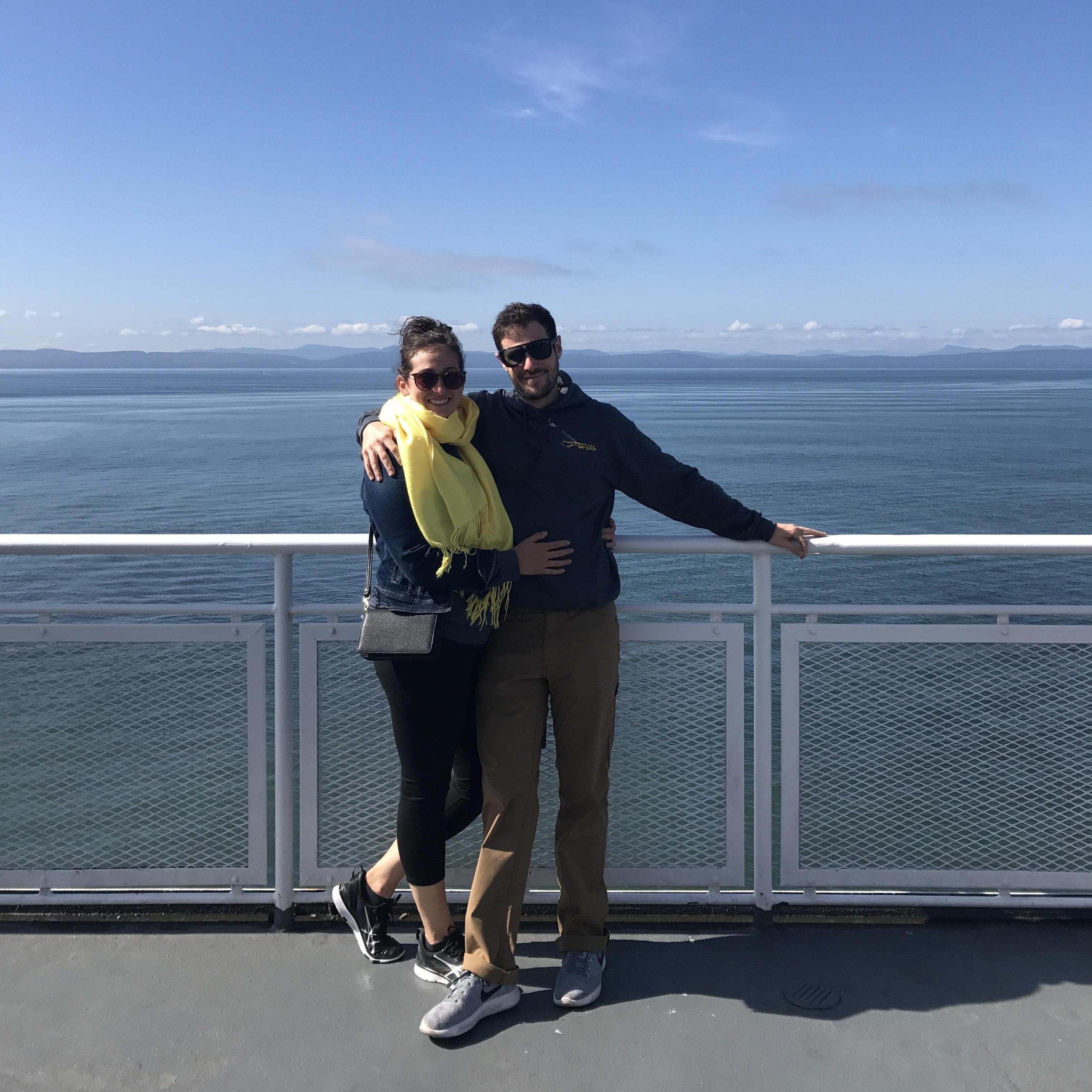 On the ferry to Vancouver Island to visit Josh's family