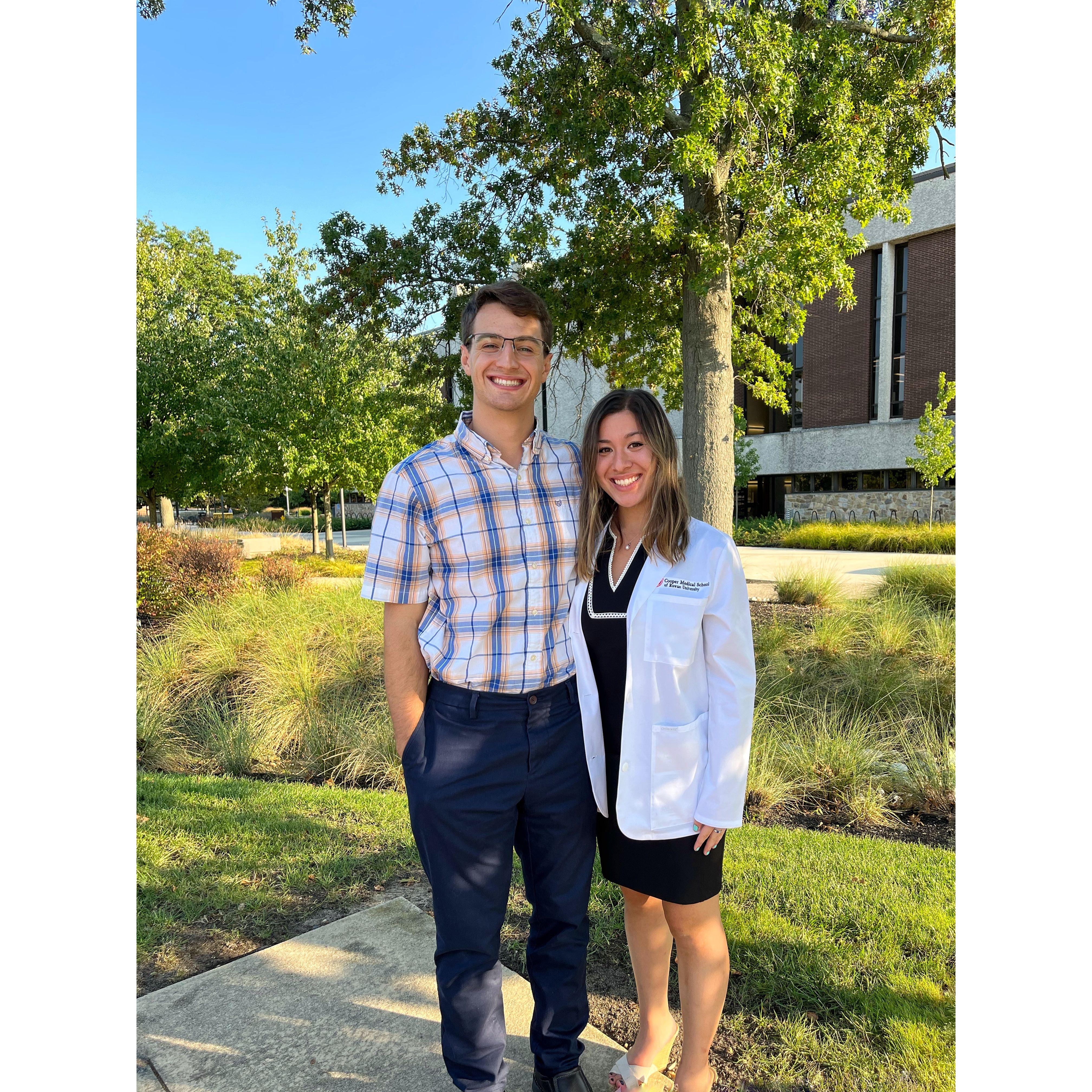 Nicole's 1st year of medical school with her new white coat! Let the trauma begin!