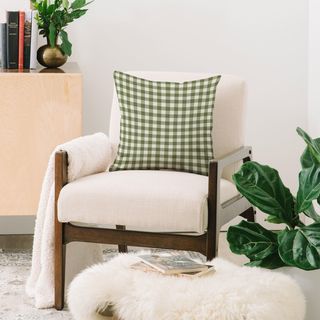 Gingham Moss Throw Pillow