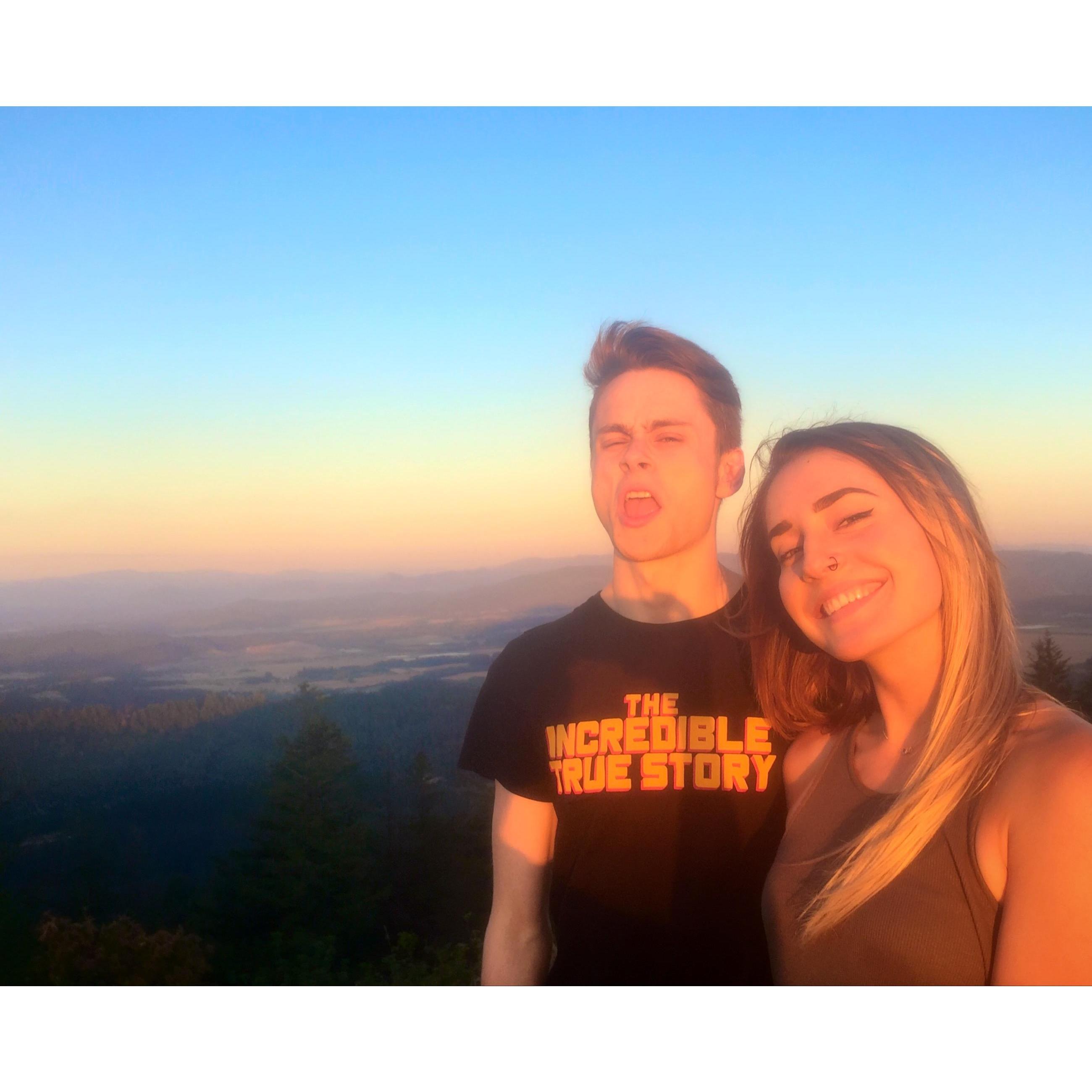 Our first picture together at the top of Spencer's Beaut