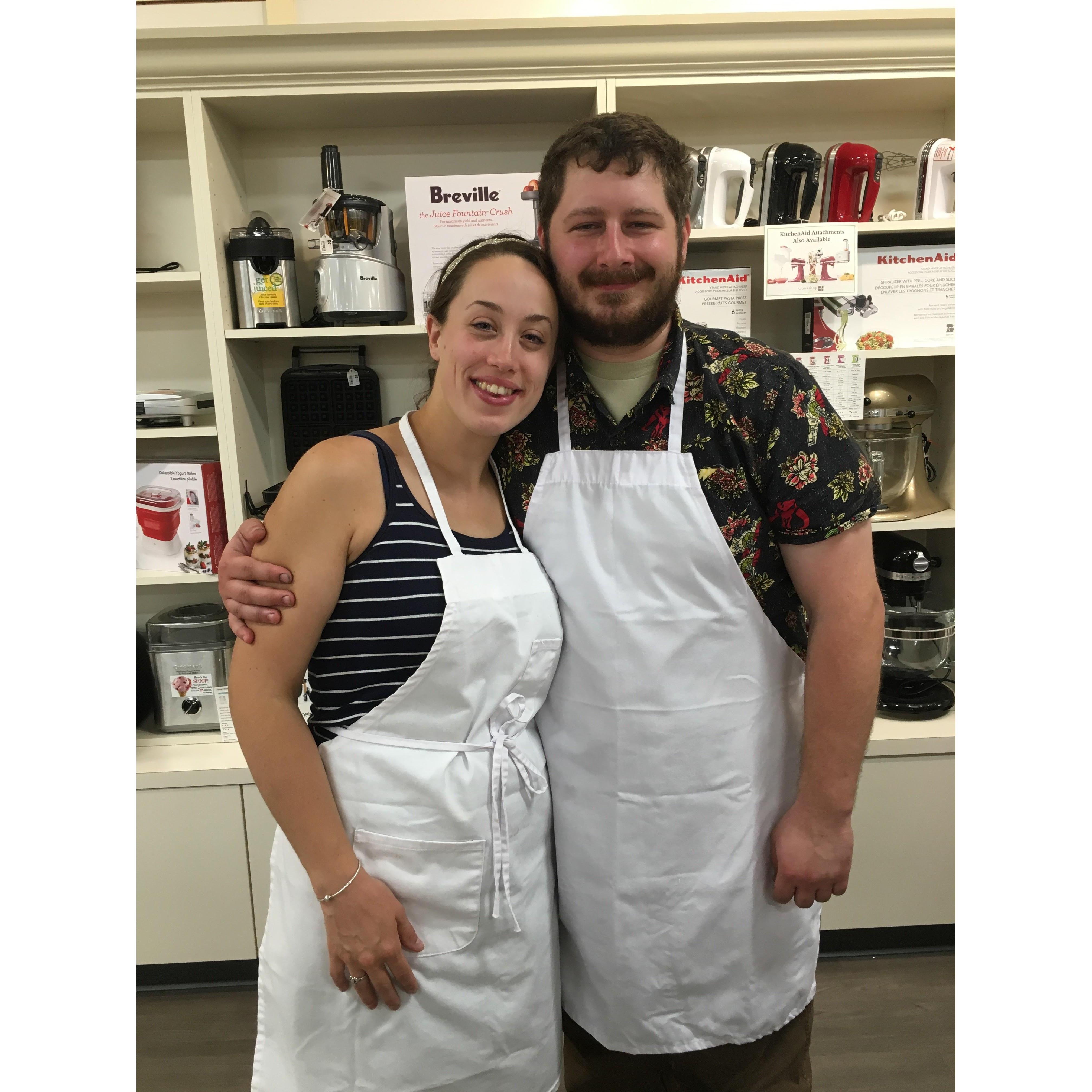 Our first cooking class together! We learned how to make appetizers including yummy crostinis that we have made since!
~2017