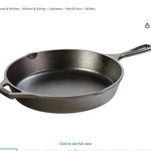 Lodge 10.25 Inch Cast Iron Skillet – Pre-Seasoned Frying Pan with Teardrop Handle – Oven, Stovetop, Grill & Campfire Use – Made in USA – Durable, Non-Toxic, Even-Heating Cookware – Black