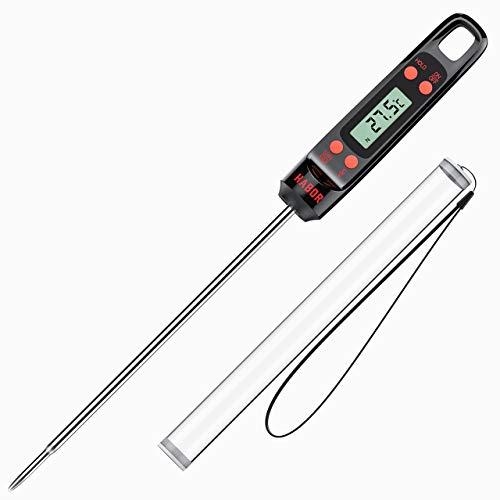 Meat Thermometer, Habor Digital Cooking Thermometer, Instant Read Kitchen Thermometer, 5.5'' Long Probe, Hanging Hole, ºF/ºC, Auto-off for Food, BBQ, Water, Sugar, Milk, Yogurt, Turkey, Grill, Wine