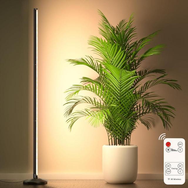 bedee LED Grow Light for Indoor Plants: Full Spectrum Plant Lights for Seed Starting with Timer and 10 Level Dimmable 4FT Standing Plant Growing Lamp for Greenhouse with Hanging Accessories