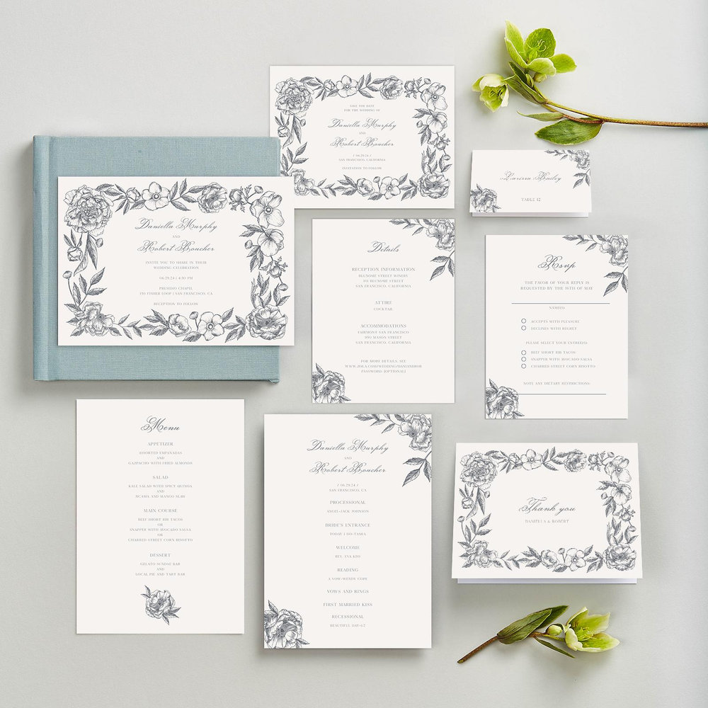 Iniguez Landscape | Charcoal | Zola Wedding Invitations
