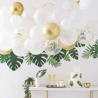 Gold Chrome Balloon Arch With Eucalyptus Foilage