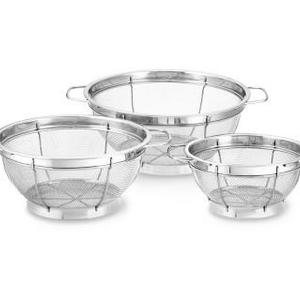 Stainless-Steel Mesh Colanders, Set of 3