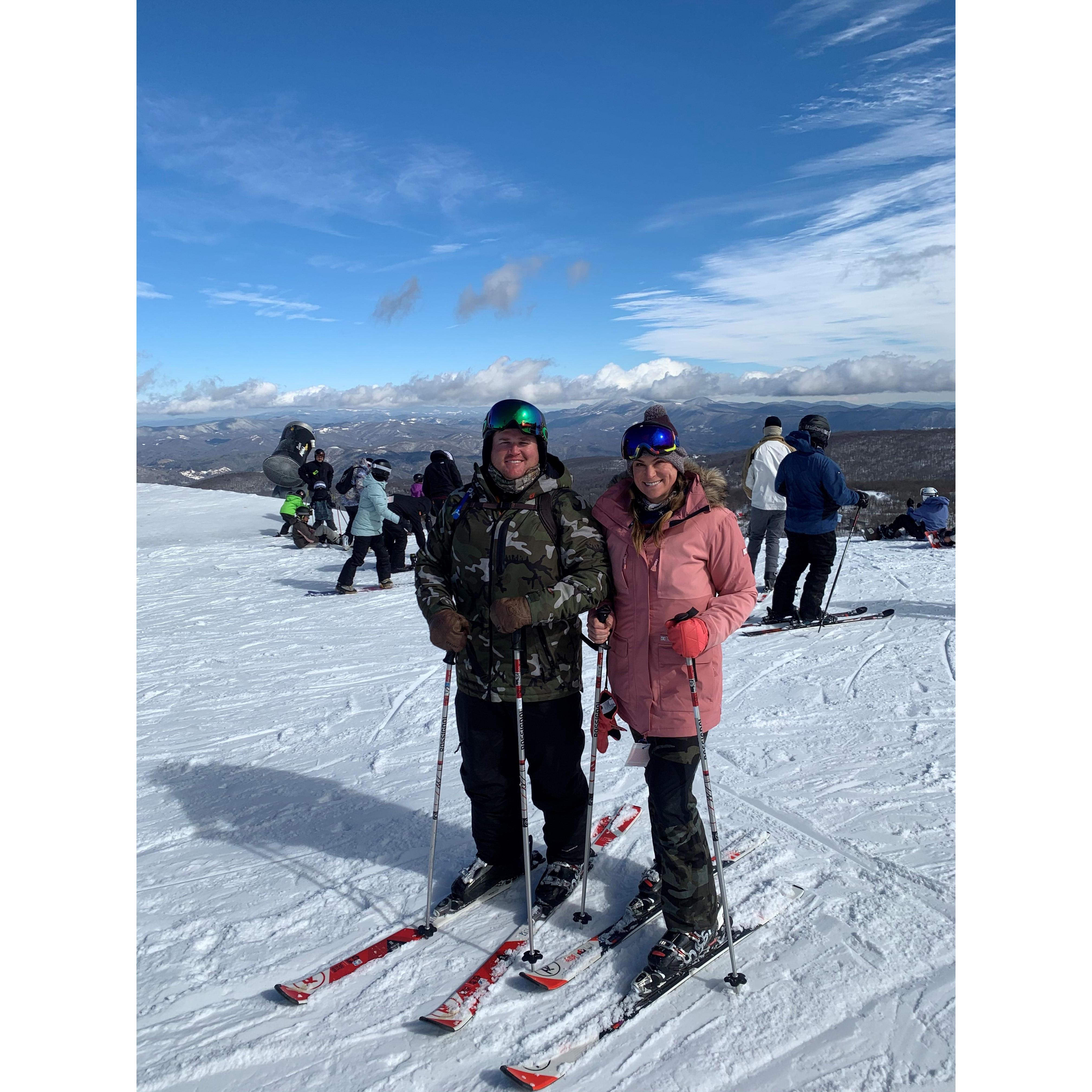 Our first ski trip together in Banner Elk, NC. This was also the trip that we were engaged on.