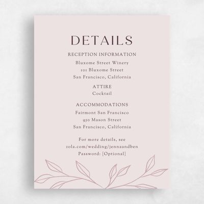 Light Mauve, Purple Wedding Enclosure - Cassis