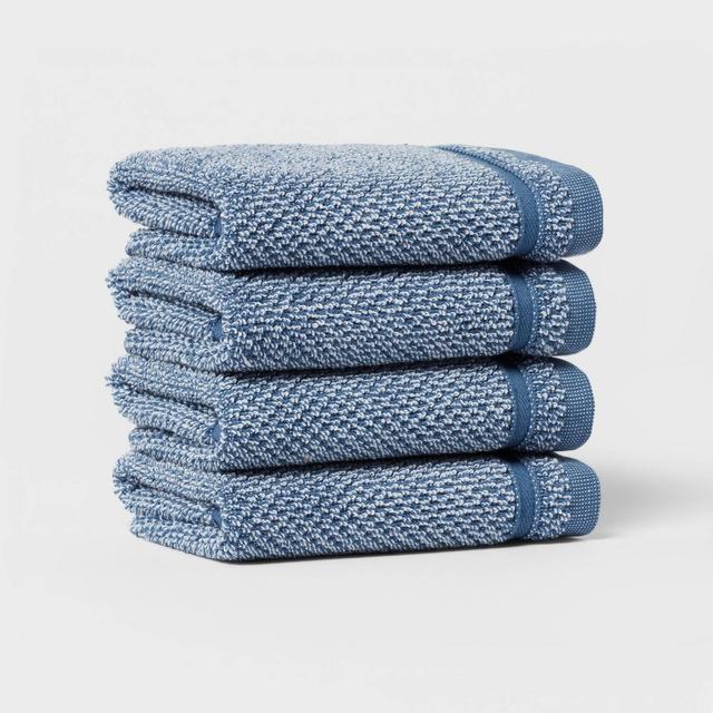 4pk Performance Texture Washcloth Set Dark Blue - Threshold™